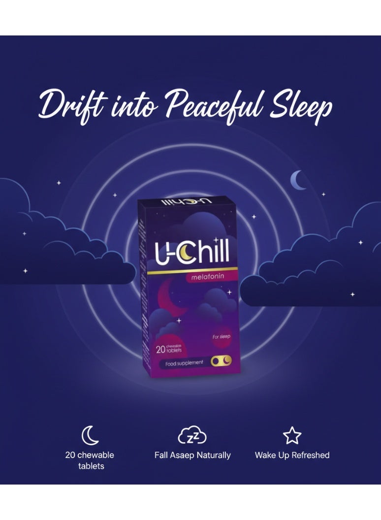 U Chill Melatonin Chewable Tabs 20S - Image 1
